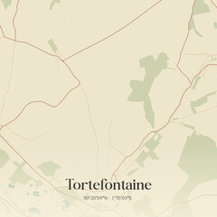 Obraz premium Vintage map of Tortefontaine, France.