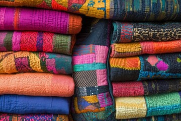 Various Textured Fabric Rolls in Vibrant Colors Displayed in a Fabric Store