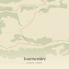 Obraz premium Vintage map of Tournemire, France.
