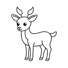 vector illustration of a cartoon deer