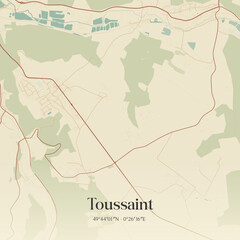 Obraz premium Vintage map of Toussaint, France.