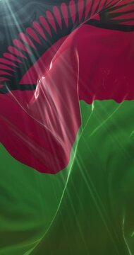 Flag of Malawi. 4K Vertical. Loop