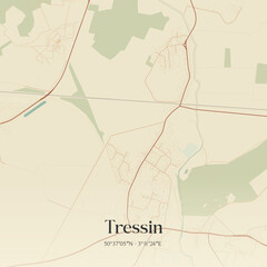 Naklejka premium Vintage map of Tressin, France.