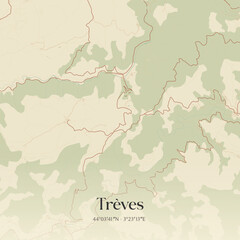 Obraz premium Vintage map of Trèves, France.