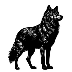 Majestic Wolf Silhouette Illustration