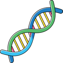 Vibrant and Scientific Minimalist Vector Illustration of a Cartoon DNA Stand &ndash; High-Quality Digital Art with a Colorful, Futuristic, and Creative Design