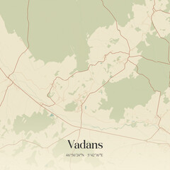 Obraz premium Vintage map of Vadans, France.
