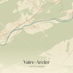 Obraz premium Vintage map of Vaire-Arcier, France.