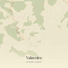 Obraz premium Vintage map of Valavoire, France.