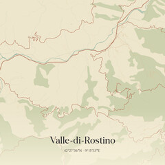 Obraz premium Vintage map of Valle-di-Rostino, France.