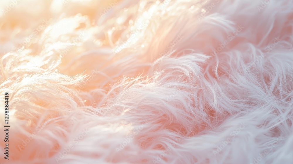 Poster soft and fluffy white texture illuminated by warm sunlight creating a cozy atmosphere in a serene se