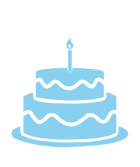 Birthday cake clip art design on plain white transparent isolated background for card, shirt, hoodie, sweatshirt, apparel, tag, mug, icon, poster or badge