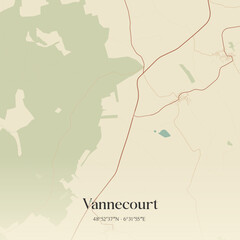 Obraz premium Vintage map of Vannecourt, France.