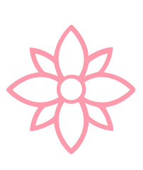 Flower clip art design on plain white transparent isolated background for card, shirt, hoodie, sweatshirt, apparel, tag, mug, icon, poster or badge