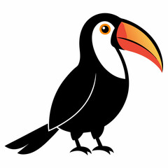Elegant Toucan Bird Icon  White Background Vector
