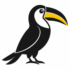 Naklejka premium Elegant Toucan Bird Icon White Background Vector