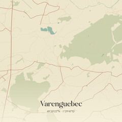 Obraz premium Vintage map of Varenguebec, France.