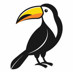 Fototapeta premium Elegant Toucan Bird Icon White Background Vector