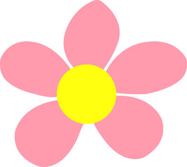 Flower clip art design on plain white transparent isolated background for card, shirt, hoodie, sweatshirt, apparel, tag, mug, icon, poster or badge