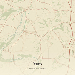 Naklejka premium Vintage map of Vars, France.