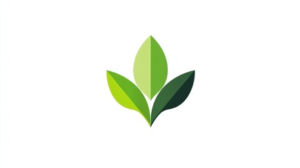 Fototapeta premium Reflecting the themes of renewal and potential, a fresh sprout logo emerges with layers of green, embodying the promise of growth and a sustainable future in nature