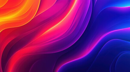 Obraz premium Colorful abstract design with vibrant waves and gradients creating a captivating visual experience in digital art