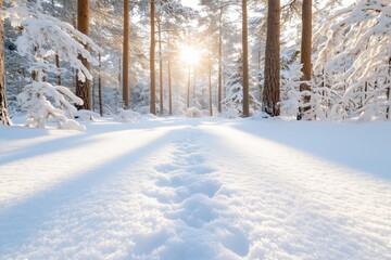 Obraz premium Winterwald im Sonnenlicht