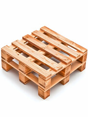 Wooden pallet isolated on white background; logistics, shipping