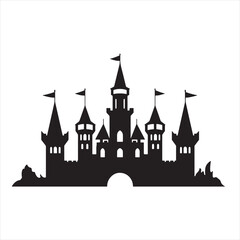 Obraz premium Black Castle Silhouette 