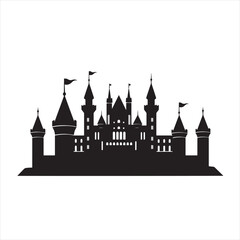 Obraz premium Minimalist Castle Silhouette icon 