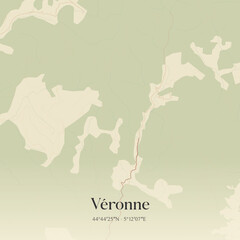 Obraz premium Vintage map of Véronne, France.