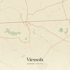 Naklejka premium Vintage map of Viessoix, France.