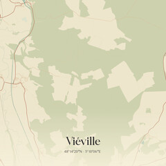 Obraz premium Vintage map of Viéville, France.