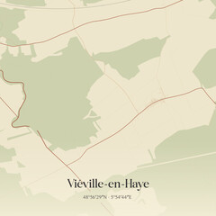 Obraz premium Vintage map of Viéville-en-Haye, France.