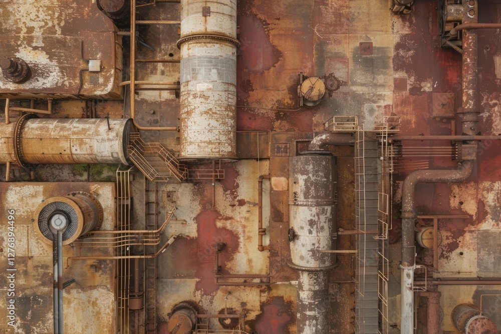 Poster factory rust deterioration architecture.
