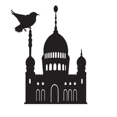 Black Muezzin Icon set vector Silhouette Design Isolated on White Background