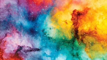 Fototapeta premium Enigmatic Cosmic Nebula Dynamic Blend of Vibrant Colors and Ethereal Textures in a Celestial Symphony of Light and Mystery