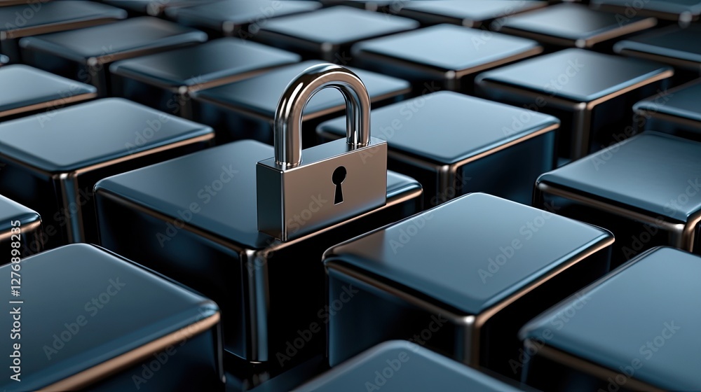 Aufkleber cloud with a padlock represents digital security and data protection in online networks and advanced