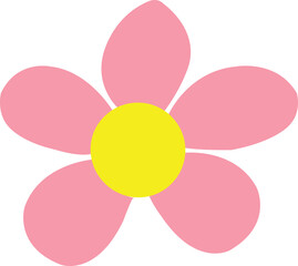 Flower clip art design on plain white transparent isolated background for card, shirt, hoodie, sweatshirt, apparel, tag, mug, icon, poster or badge