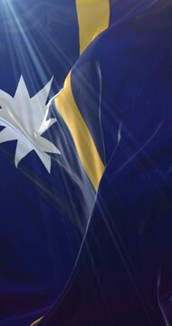 Flag of Nauru. 4K Vertical. Loop