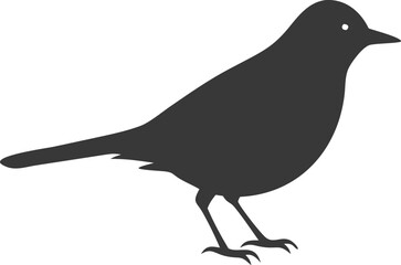Warbler Silhouette Vector Ideal for Branding & Nature Art.
