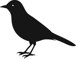 Warbler Silhouette Vector Ideal for Branding & Nature Art.