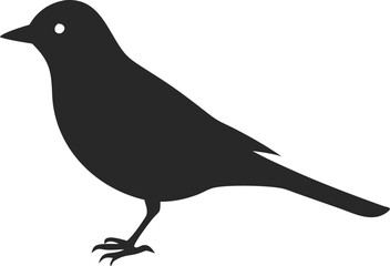 High-Quality Warbler Bird Silhouette Vector Perfect for Logos.