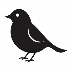 Minimalist Warbler Silhouette Vector Icon for Clean Designs