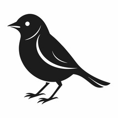 High-Quality Warbler Bird Silhouette Vector Perfect for Logos.
