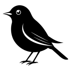 Minimalist Warbler Silhouette Vector Icon for Clean Designs