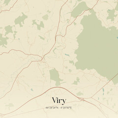 Obraz premium Vintage map of Viry, France.