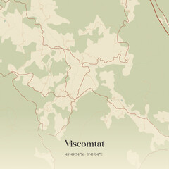 Obraz premium Vintage map of Viscomtat, France.