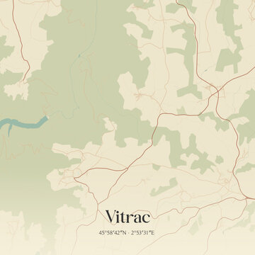 Vintage map of Vitrac, France.