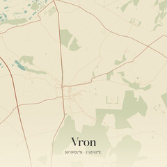 Fototapeta premium Vintage map of Vron, France.